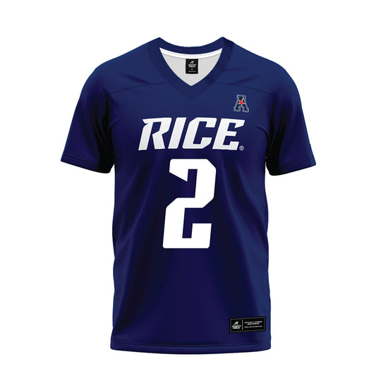 Rice - NCAA Football : Jo Chavez - Navy Blue AAC Premium Football Jersey-0
