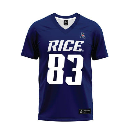 Rice - NCAA Football : Jackson Ranucci - Navy Blue AAC Premium Football Jersey-0