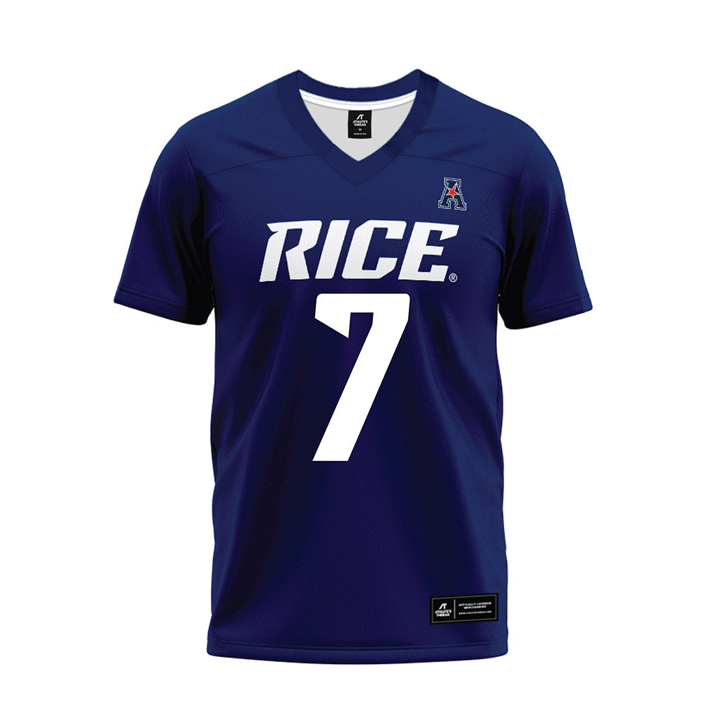 Rice - NCAA Football : Angelo "AJ" Brown - Navy Blue AAC Premium Football Jersey-0