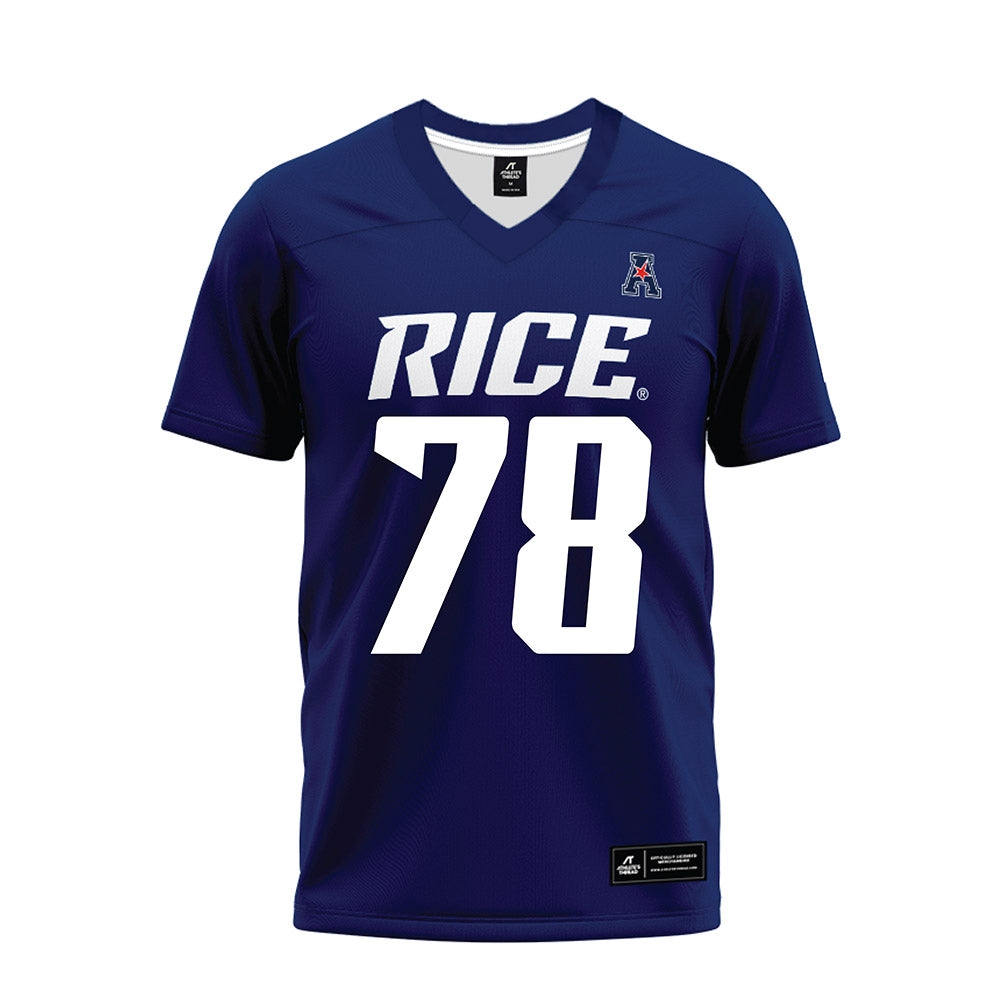 Rice - NCAA Football : Erben Birkhoff - Navy Blue AAC Premium Football Jersey-0