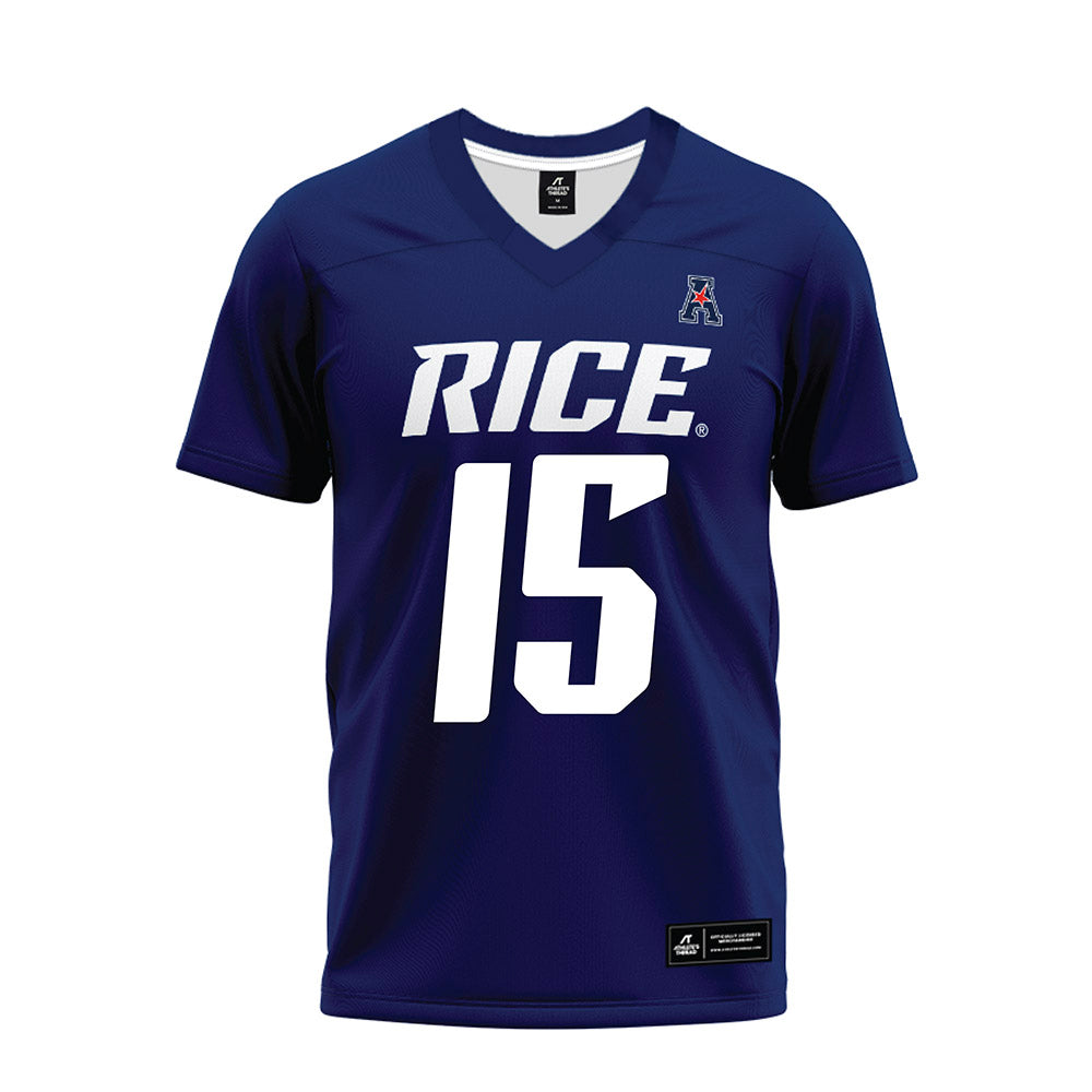 Rice - NCAA Football : Matthew Aribisala - Navy Blue AAC Premium Football Jersey-0