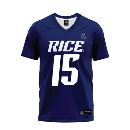 Rice - NCAA Football : Matthew Aribisala - Navy Blue AAC Premium Football Jersey-0