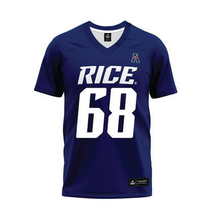 Rice - NCAA Football : Scott Becker - Navy Blue AAC Premium Football Jersey-0