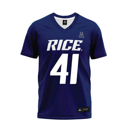 Rice - NCAA Football : Preston Healy - Navy Blue AAC Premium Football Jersey-0
