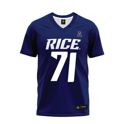 Rice - NCAA Football : Cole Principe - Navy Blue AAC Premium Football Jersey-0