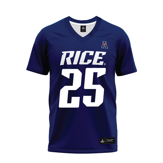 Rice - NCAA Football : Caden VerMaas - Navy Blue AAC Premium Football Jersey-0