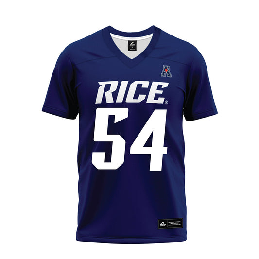 Rice - NCAA Football : Austin Harnetiaux - Navy Blue AAC Premium Football Jersey-0