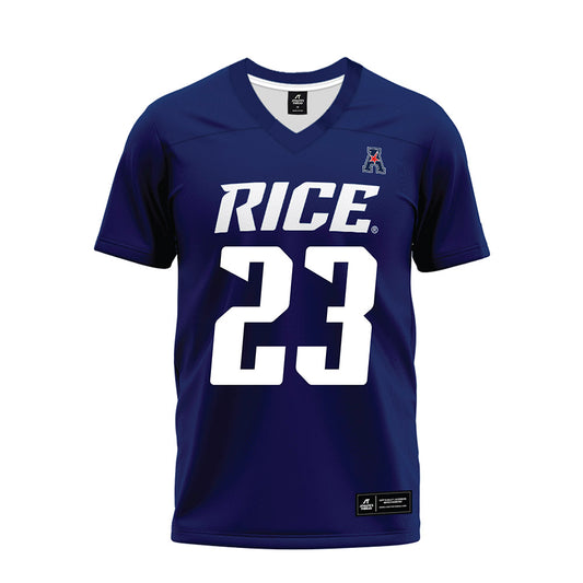 Rice - NCAA Football : Michael Amey III - Navy Blue AAC Premium Football Jersey-0