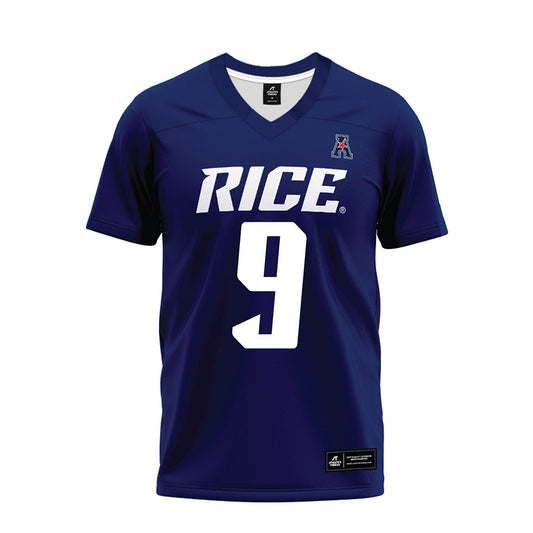 Rice - NCAA Football : Preston Zinter - Navy Blue AAC Premium Football Jersey-0