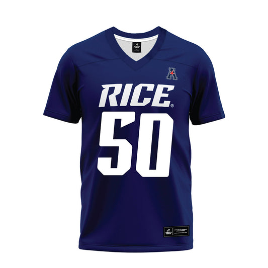 Rice - NCAA Football : Patrick Valent - Navy Blue AAC Premium Football Jersey
