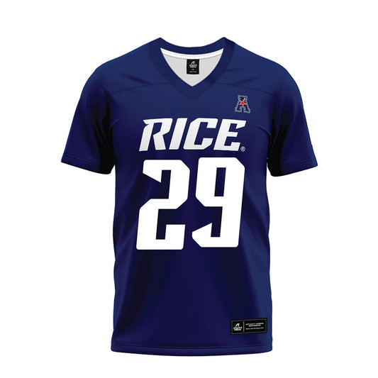 Rice - NCAA Football : Daveon Hook - Navy Blue AAC Premium Football Jersey-0