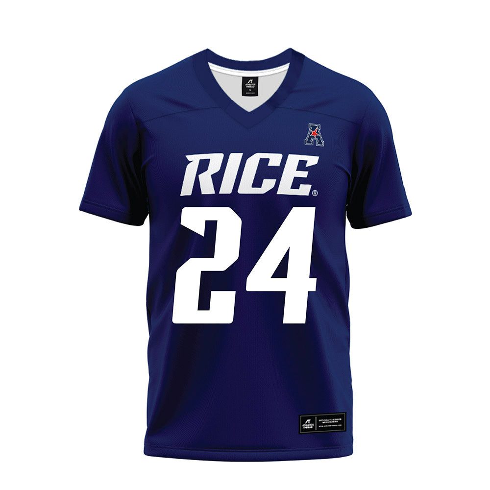Rice - NCAA Football : Larry DeBose IV - Navy Blue AAC Premium Football Jersey-0