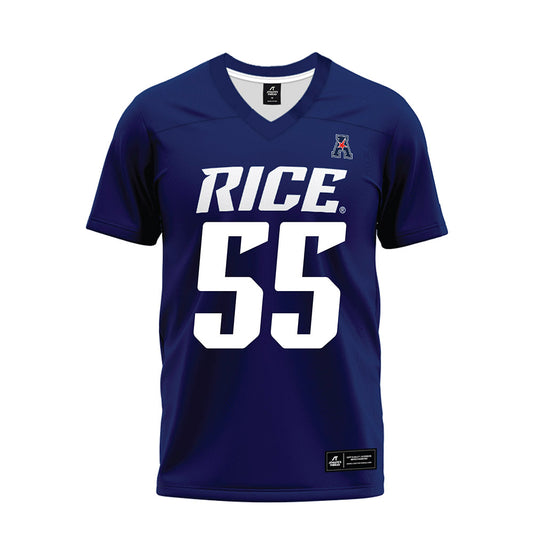 Rice - NCAA Football : CJ Witten - Navy Blue AAC Premium Football Jersey-0