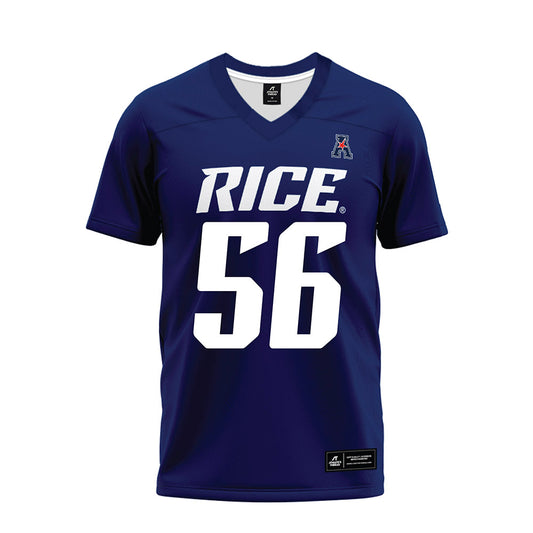 Rice - NCAA Football : Seth Clarke - Navy Blue AAC Premium Football Jersey-0