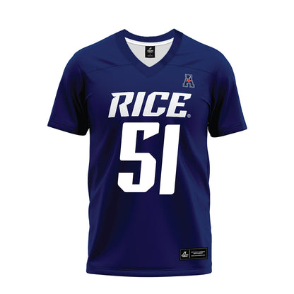 Rice - NCAA Football : Phoenix Derichsweiler - Navy Blue AAC Premium Football Jersey-0