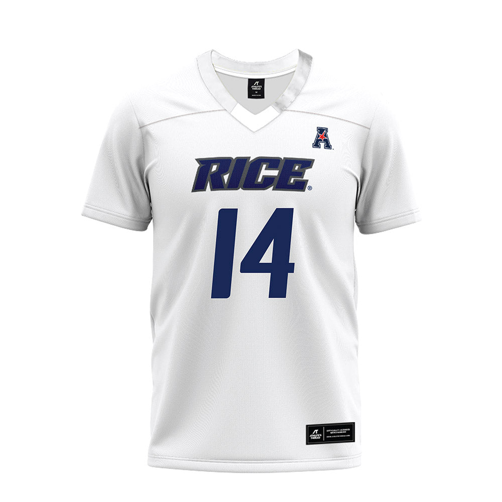 Rice - NCAA Football : Ayden Wilhelm - White AAC Premium Football Jersey-0