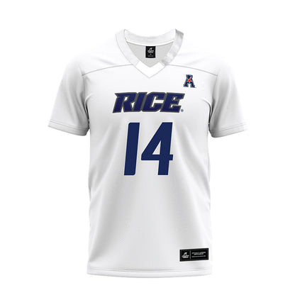 Rice - NCAA Football : Ayden Wilhelm - White AAC Premium Football Jersey-0