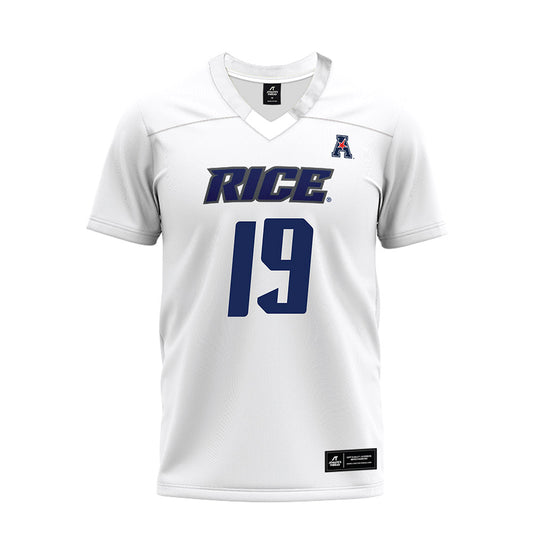 Rice - NCAA Football : Jordan Clark - White AAC Premium Football Jersey-0