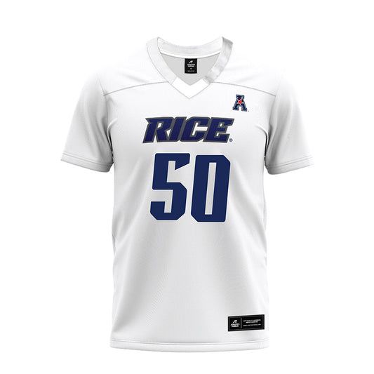 Rice - NCAA Football : Patrick Valent - White AAC Premium Football Jersey-0