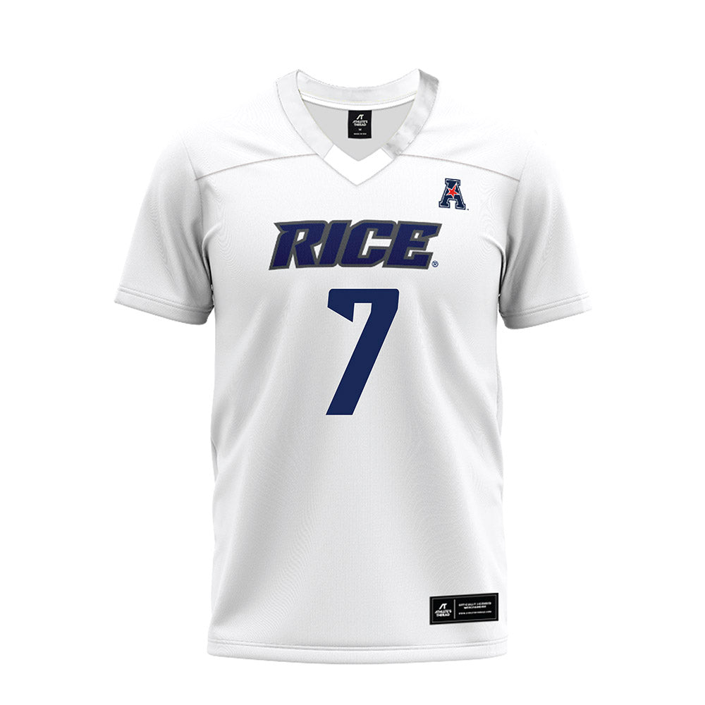 Rice - NCAA Football : Angelo "AJ" Brown - White AAC Premium Football Jersey-0