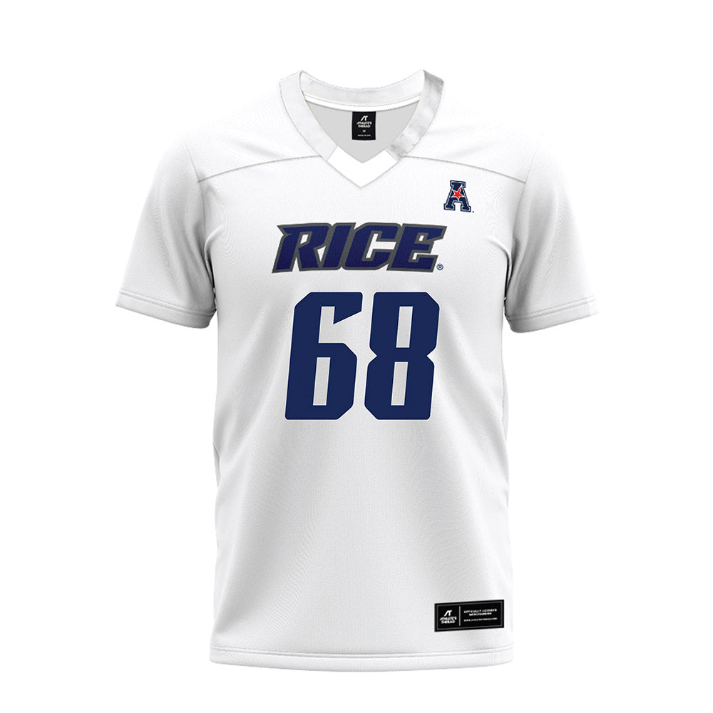 Rice - NCAA Football : Scott Becker - White AAC Premium Football Jersey-0
