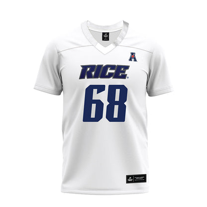 Rice - NCAA Football : Scott Becker - White AAC Premium Football Jersey-0