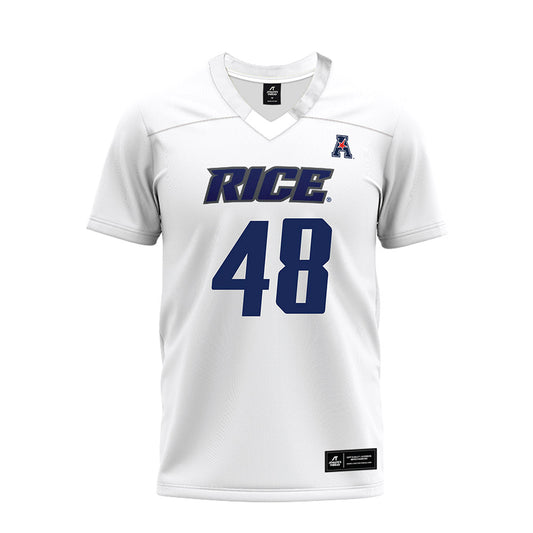 Rice - NCAA Football : Phoenix Derichsweiler - White AAC Premium Football Jersey-0