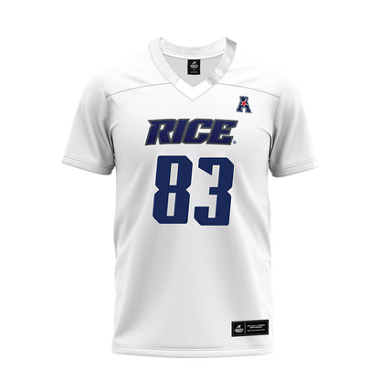 Rice - NCAA Football : Jackson Ranucci - White AAC Premium Football Jersey-0