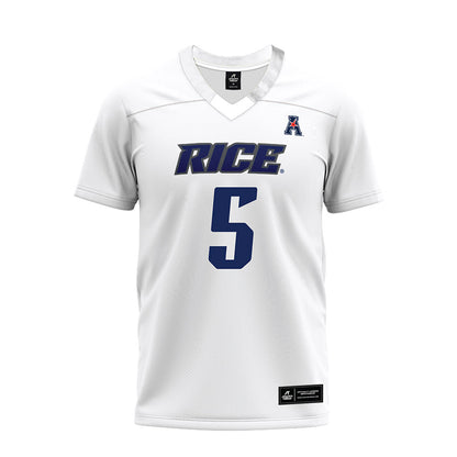 Rice - NCAA Football : Davis Lane - White AAC Premium Football Jersey-0
