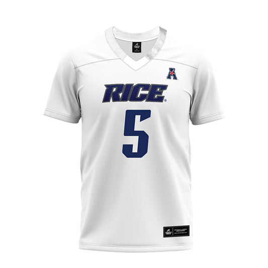 Rice - NCAA Football : Davis Lane - White AAC Premium Football Jersey-0