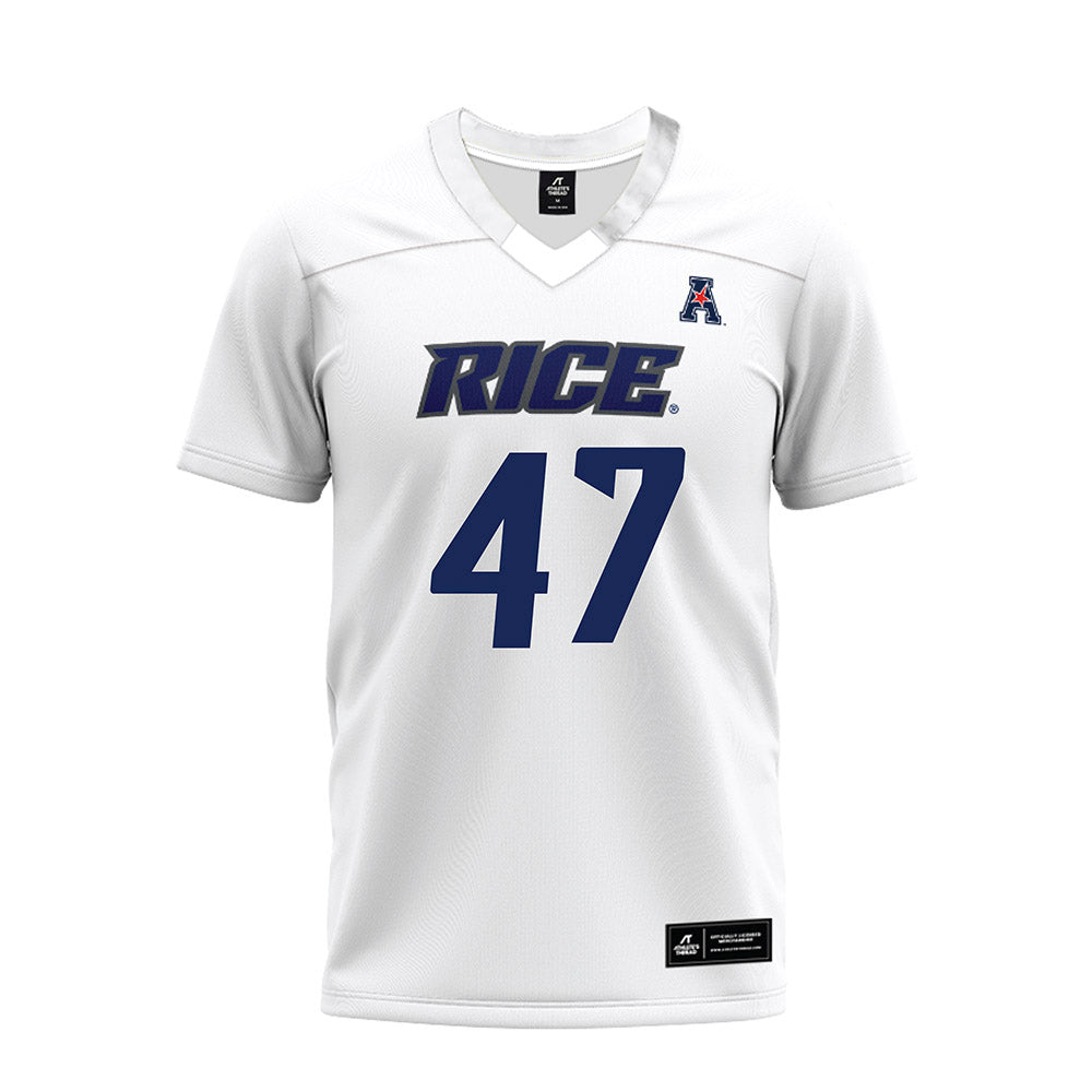 Rice - NCAA Football : Ty Thames - White AAC Premium Football Jersey-0