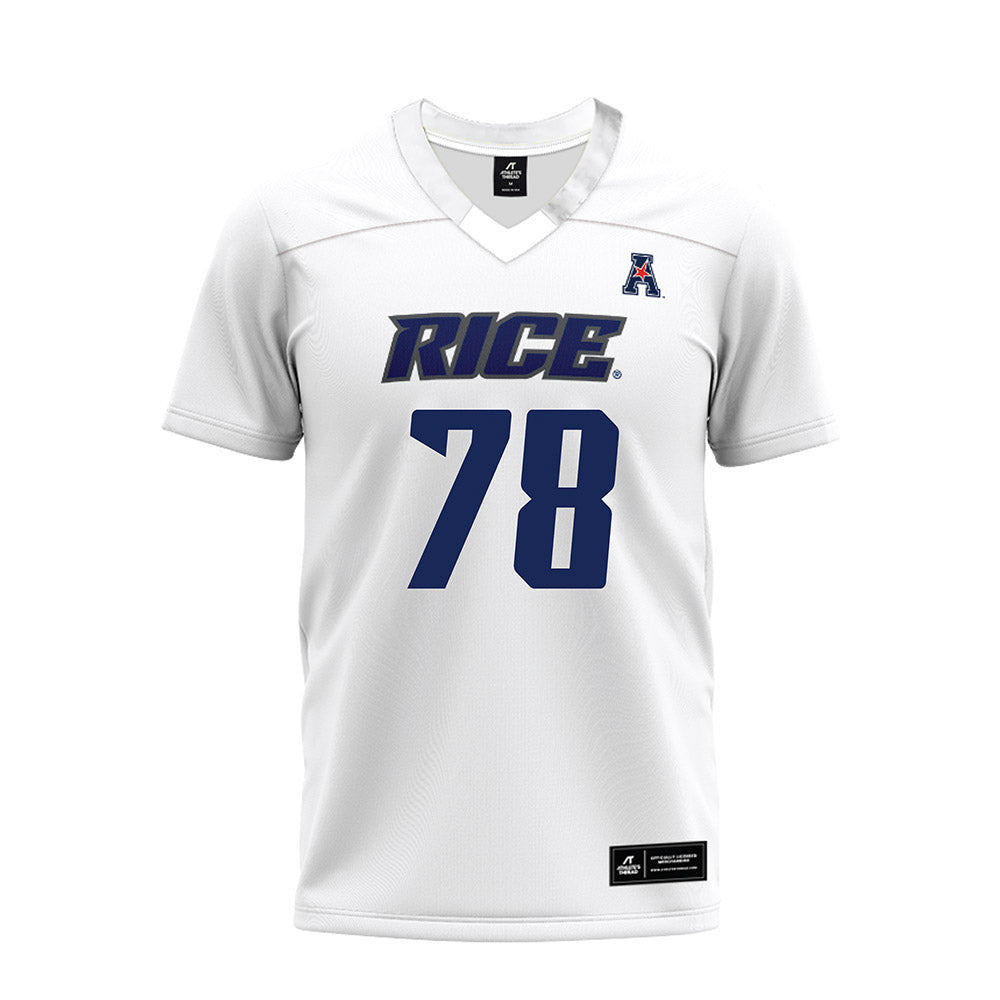 Rice - NCAA Football : Erben Birkhoff - White AAC Premium Football Jersey-0