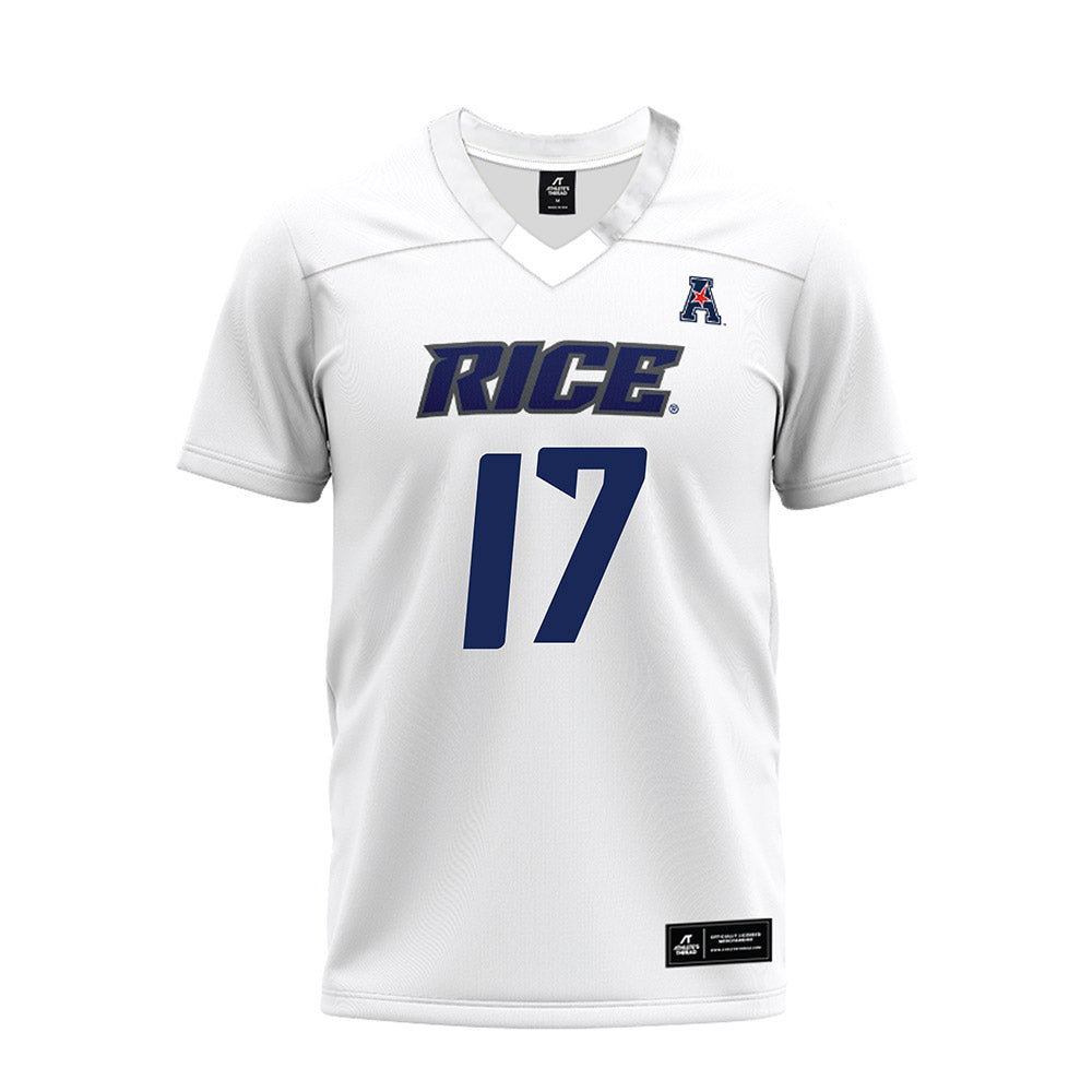 Rice - NCAA Football : Jake Renda - White AAC Premium Football Jersey-0