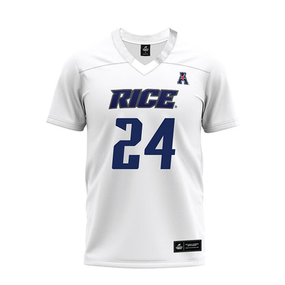 Rice - NCAA Football : Larry DeBose IV - White AAC Premium Football Jersey-0