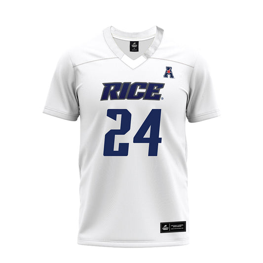 Rice - NCAA Football : Larry DeBose IV - White AAC Premium Football Jersey-0