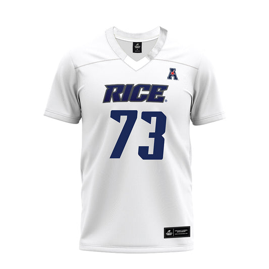 Rice - NCAA Football : Justin Michaelis - White AAC Premium Football Jersey-0