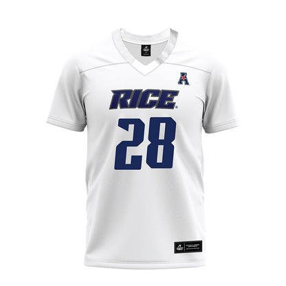 Rice - NCAA Football : D'Andre Hardeman Jr - White AAC Premium Football Jersey-0