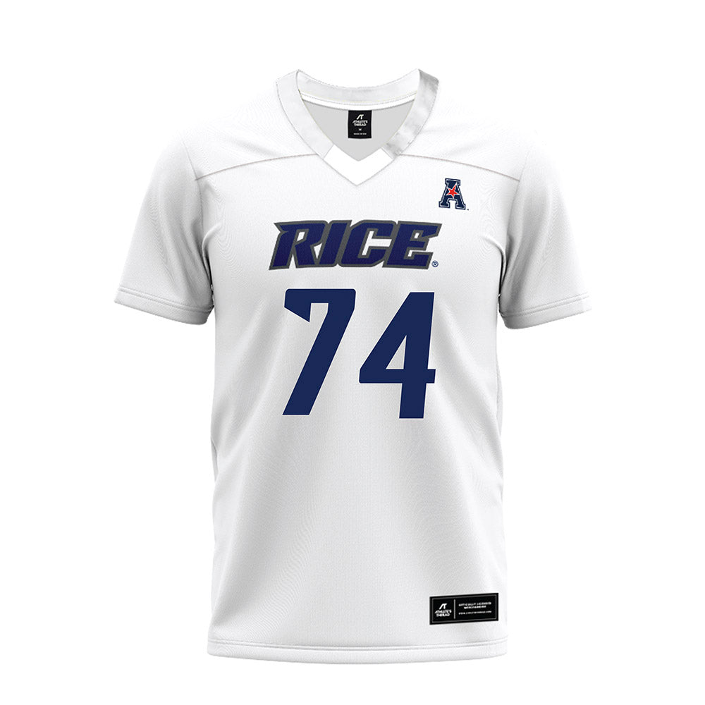 Rice - NCAA Football : Clay Mitchell - White AAC Premium Football Jersey-0