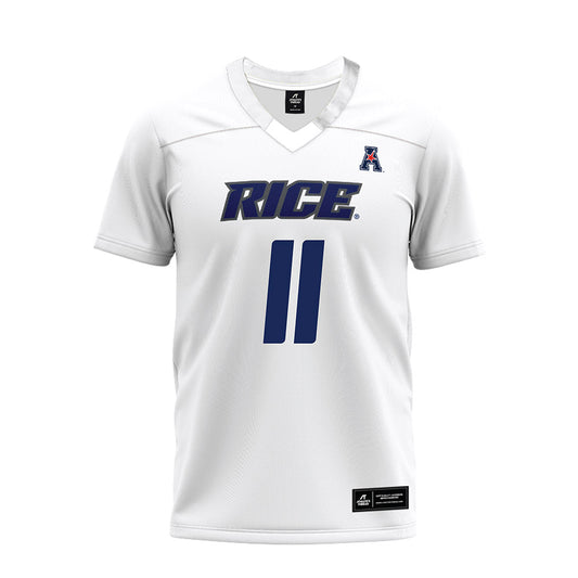 Rice - NCAA Football : Jacurri Brown - White AAC Premium Football Jersey-0