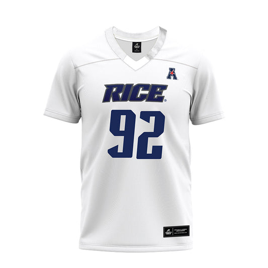 Rice - NCAA Football : Luca Akirtava - White AAC Premium Football Jersey-0