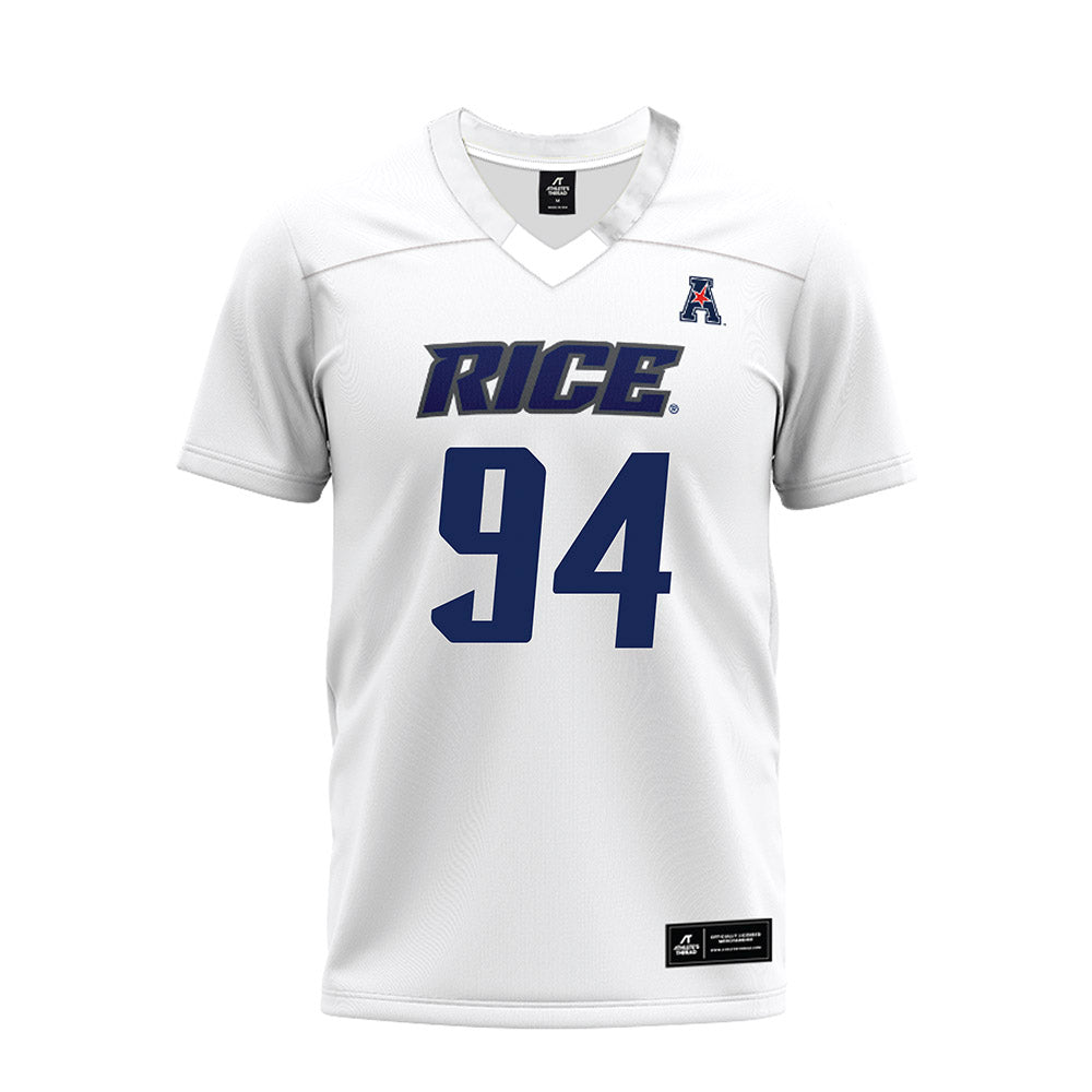 Rice - NCAA Football : Braden Bays - White AAC Premium Football Jersey-0