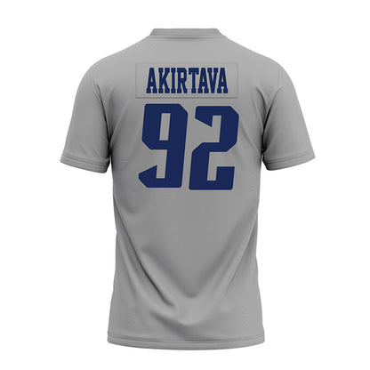 Rice - NCAA Football : Luca Akirtava - Mid Grey AAC Premium Football Jersey-1