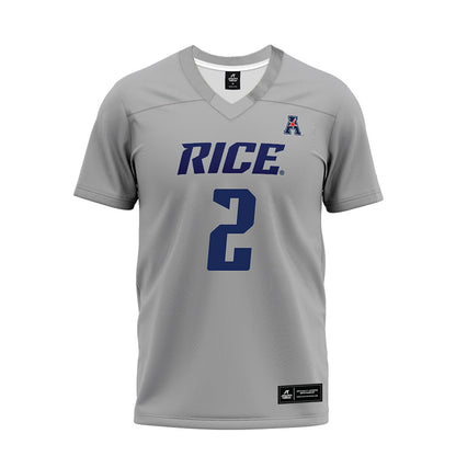 Rice - NCAA Football : Jo Chavez - Mid Grey AAC Premium Football Jersey-0