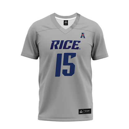 Rice - NCAA Football : Matthew Aribisala - Mid Grey AAC Premium Football Jersey-0