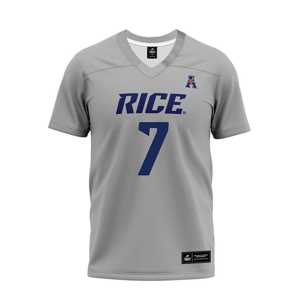 Rice - NCAA Football : Angelo "AJ" Brown - Mid Grey AAC Premium Football Jersey-0
