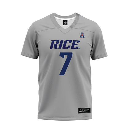 Rice - NCAA Football : Angelo "AJ" Brown - Mid Grey AAC Premium Football Jersey-0