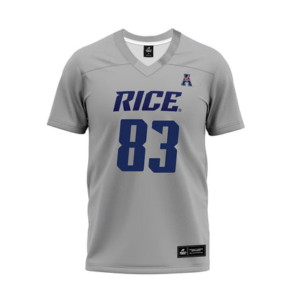 Rice - NCAA Football : Jackson Ranucci - Mid Grey AAC Premium Football Jersey-0