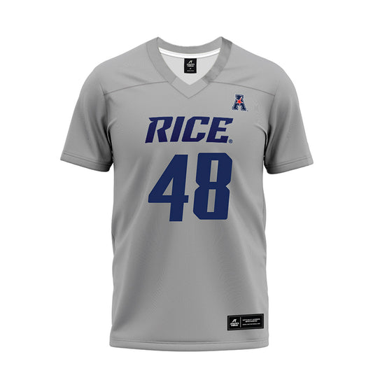 Rice - NCAA Football : Phoenix Derichsweiler - Mid Grey AAC Premium Football Jersey-0