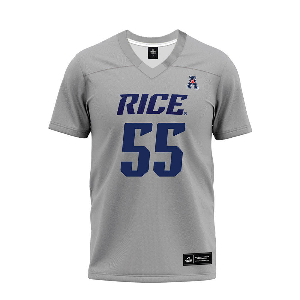 Rice - NCAA Football : CJ Witten - Mid Grey AAC Premium Football Jersey-0