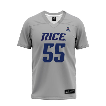 Rice - NCAA Football : CJ Witten - Mid Grey AAC Premium Football Jersey-0